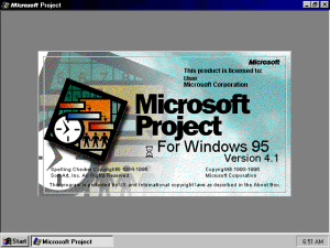 Microsoft Project 95, Splash Screen
